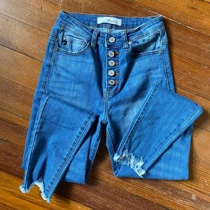 High rise button fly skinny jeans 👖